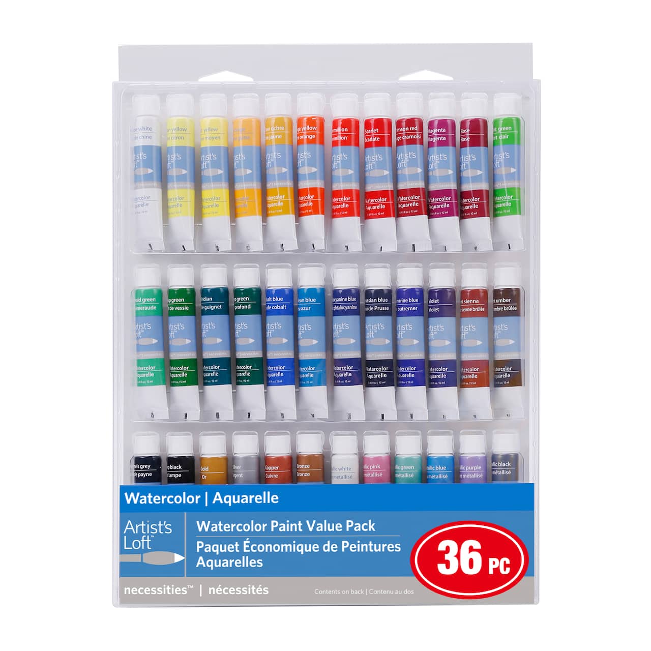 12 Packs: 36 ct. (432 total) Necessities™ Watercolor Paint Value Pack by Artist's Loft™